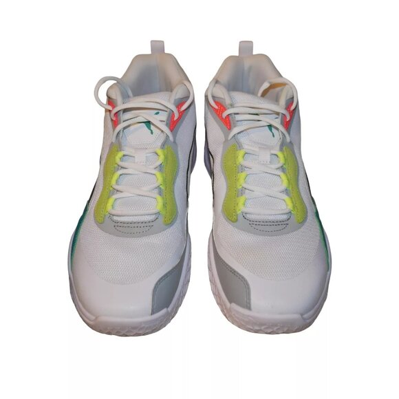 PUMA Playmaker Pro Shoes Men's Size 12 Reflective Hi-Viz White Fiery Coral EUC - Picture 2 of 13